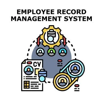 Employee record management system concept vector illustration Stock Illustration