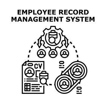 Employee record management system concept vector illustration Stock Illustration