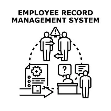 Employee record management system concept vector drawing Stock Illustration