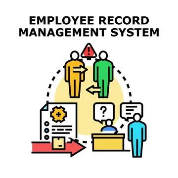 Employee record management system concept vector drawing Stock Illustration