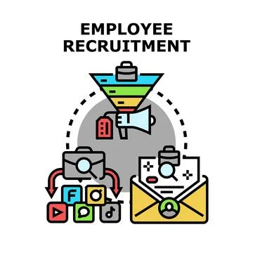 Employee recruitment process finding new job candidates Stockillustratie
