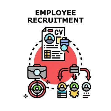 Employee recruitment process finding new human resources concept Stock Illustration