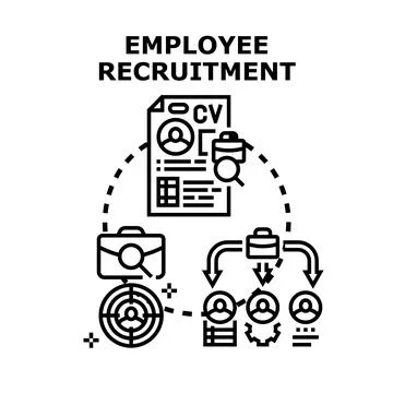 Employee recruitment process finding new human resources concept Stock Illustration