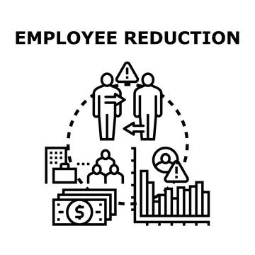 Employee reduction concept signaling workforce restructuring strategy Stock Illustration
