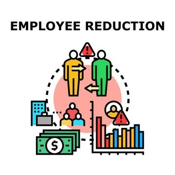 Employee reduction concept signaling workforce restructuring strategy Stock Illustration
