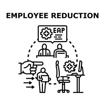 Employee reduction concept vector icon illustration Stock Illustration