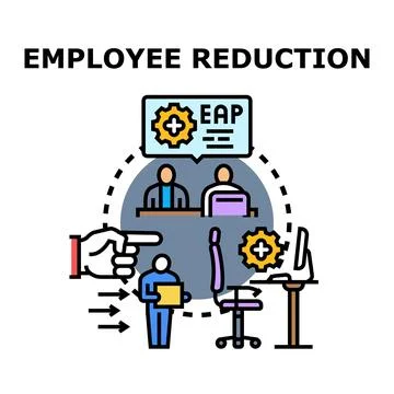 Employee reduction concept vector icon illustration Stock Illustration