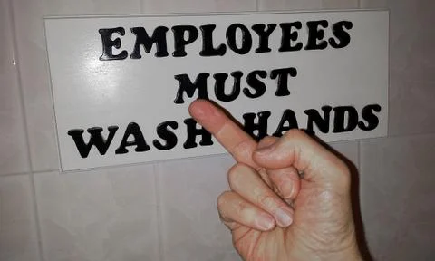 Employee refusing to wash hands Stock Photos