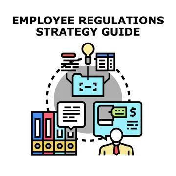 Employee regulations strategy guide development planning process Illustrazione stock
