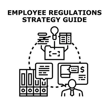 Employee regulations strategy guide development planning process Stock Illustration