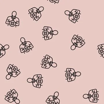 Employee reject line seamless pattern Stock Illustration
