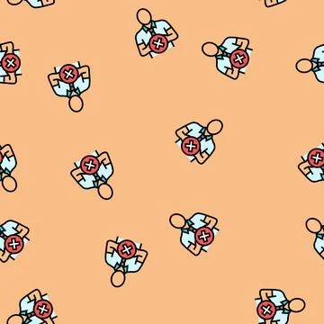 Employee reject vector seamless pattern Stock Illustration