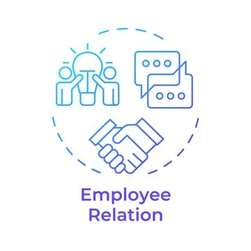 Employee relation blue gradient concept icon Stock Illustration