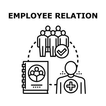 Employee relation development benefiting workers and company Illustrazione stock