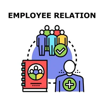 Employee relation development benefiting workers and company Stock Illustration