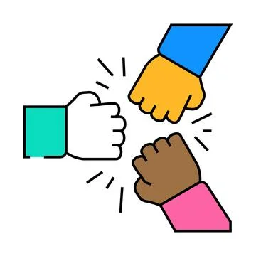 Employee relations business process icon color illustration 스톡 일러스트