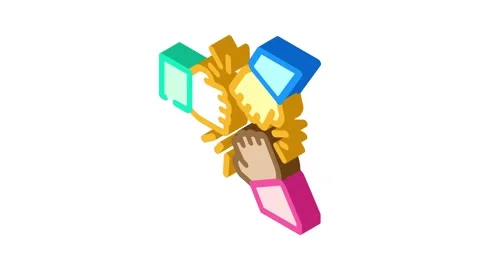 Employee relations business process isometric icon animation Stock Footage 327285356