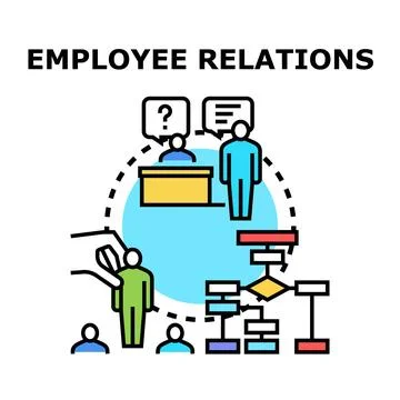 Employee relations management concept creating positive workplace environment イラスト素材