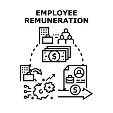 Employee remuneration payroll compensation system process concept Stock Illustration