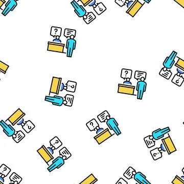 Employee reporting boss vector seamless pattern Ilustración de archivo