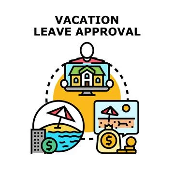 Employee requesting vacation leave approval and holiday planning Stock Illustration