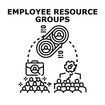 Employee resource groups collaborating and networking in business Stock Illustration