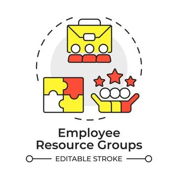 Employee resource groups multi color concept icon Stock Illustration