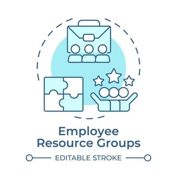 Employee resource groups soft blue concept icon Stock Illustration