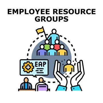 Employee resource groups supporting workers empowerment and welfare Illustrazione stock