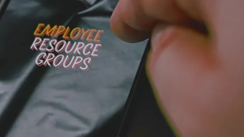 Employee Resource Groups themed graphic presentation on smartphone screen Stock Footage 289070455