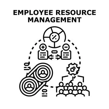 Employee resource management process and human resources abstract concept Stock Illustration