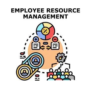 Employee resource management process and human resources abstract concept Stock Illustration