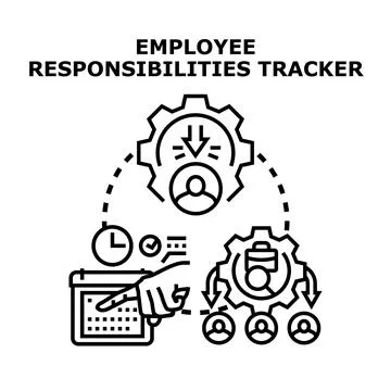 Employee responsibilities tracker system for work team management Stock-Illustration