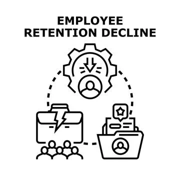 Employee retention decline vector concept illustration Stock Illustration