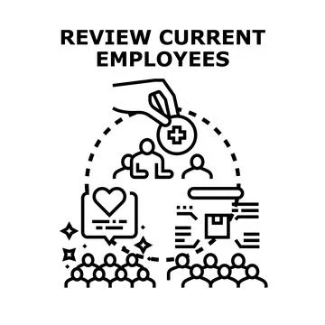 Employee review process improving team performance Stock Illustration