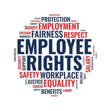 Employee Rights Word Cloud Vector Typography Concept 스톡 일러스트