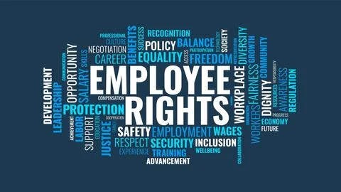 Employee Rights Word Cloud Vector Typography Concept 库存插图