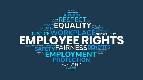 Employee Rights Word Cloud Vector Typography Concept 库存插图
