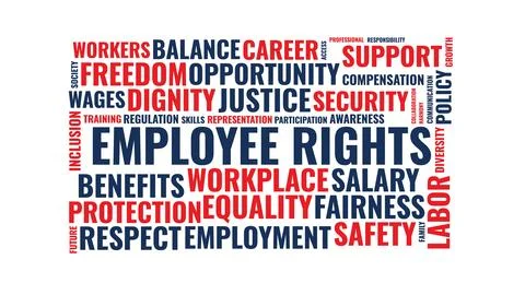 Employee Rights Word Cloud Vector Illustration Stock Illustration