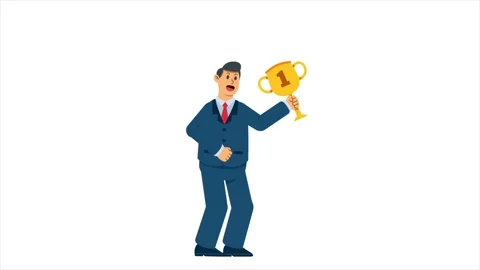 Employee Rising Winner Cup Stock Footage 324592167