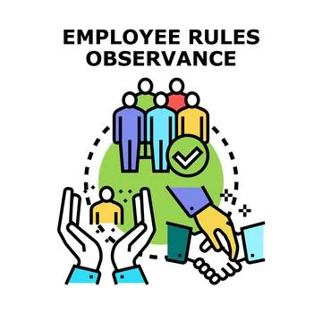 Employee rules observance concept with team agreement Illustration