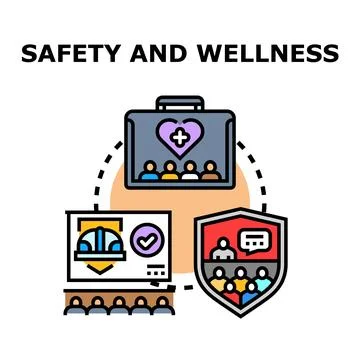 Employee safety and wellness program management concept Illustration