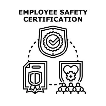 Employee safety certification system for workforce health and protection Stock Illustration