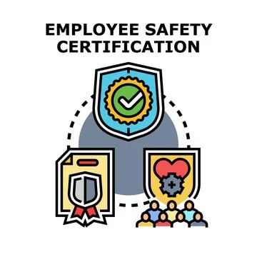 Employee safety certification system for workforce health and protection Stock Illustration