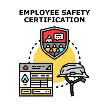 Employee safety certification training and regulation concept Stock Illustration