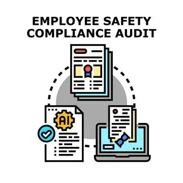 Employee safety compliance audit process digital documentation Stock Illustration