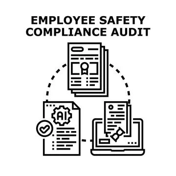 Employee safety compliance audit process digital documentation Stock Illustration