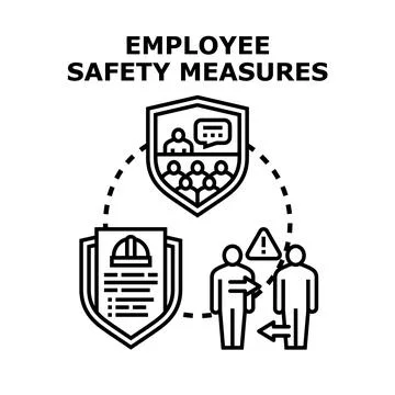 Employee safety measures vector concept diagram Stock Illustration