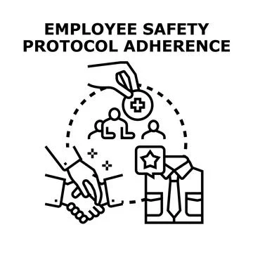 Employee safety protocol adherence concept vector illustration Stock Illustration