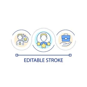 Employee satisfaction and motivation loop concept icon Stock Illustration